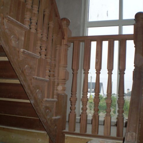 Wooden Stairs being sanded down