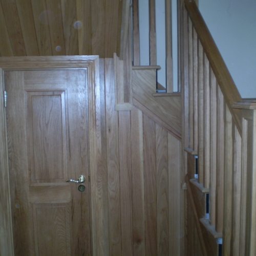 Wooden Stairs and Door in a Dublin Home